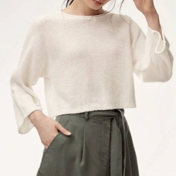 The Group by Babaton white cotton cropped sweater - Picture 1 of 6